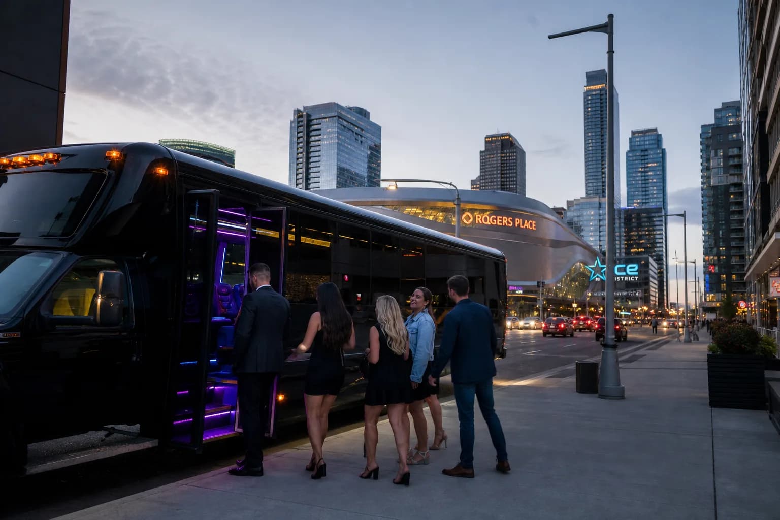 Representative group transportation vehicle for Edmonton, AB trip planning
