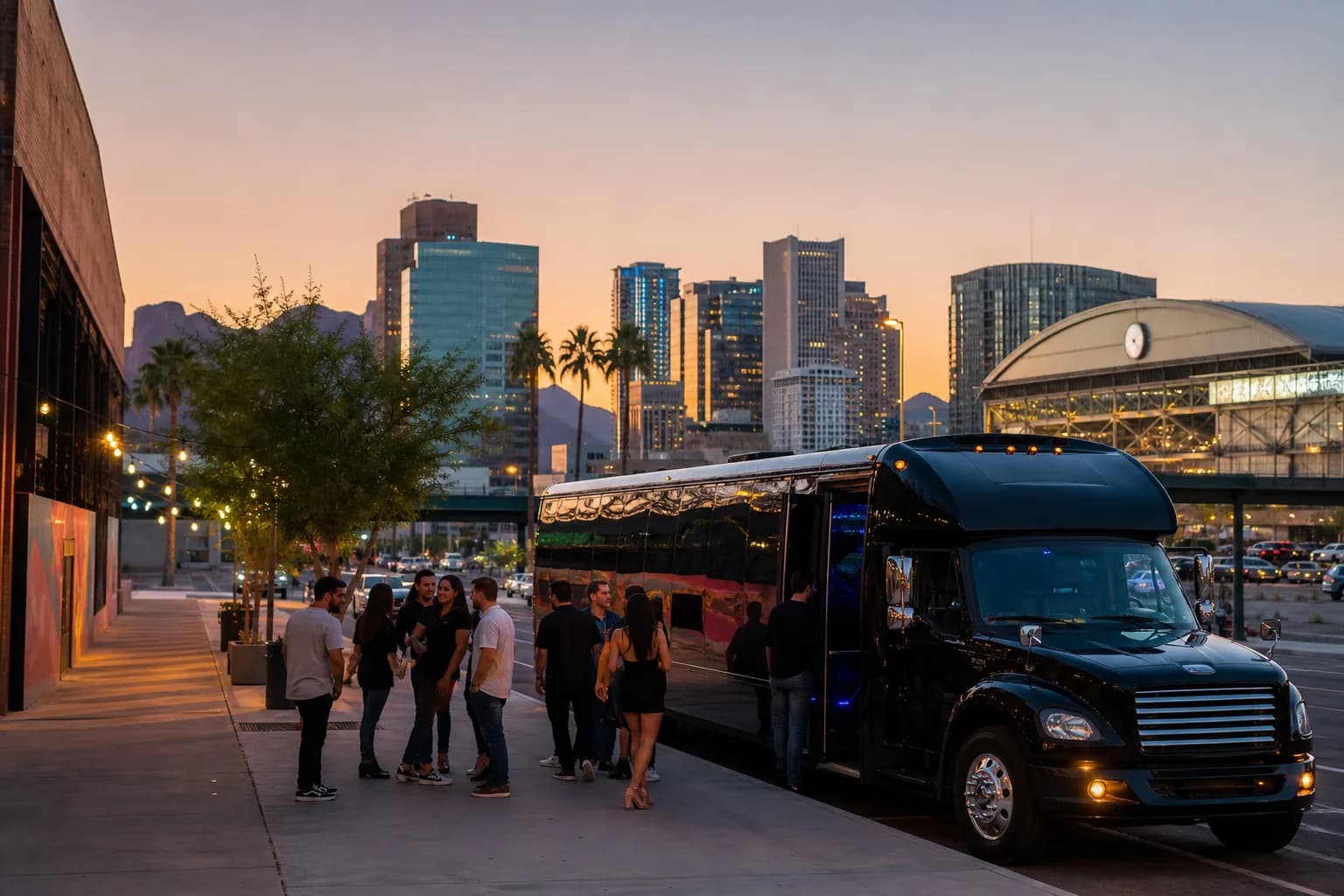 Representative group transportation vehicle for Phoenix, AZ trip planning
