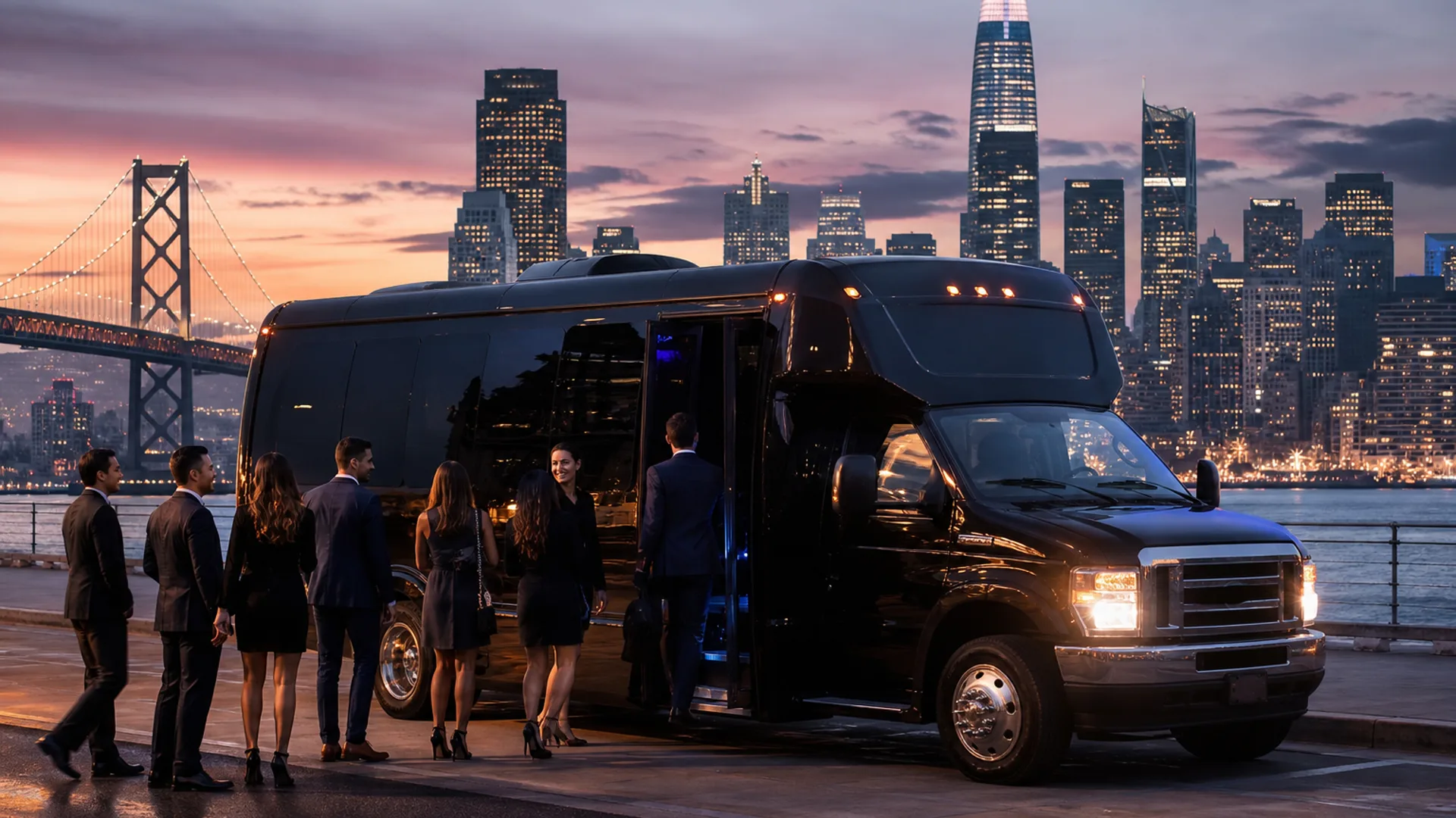 Representative group transportation vehicle for San Francisco, CA trip planning