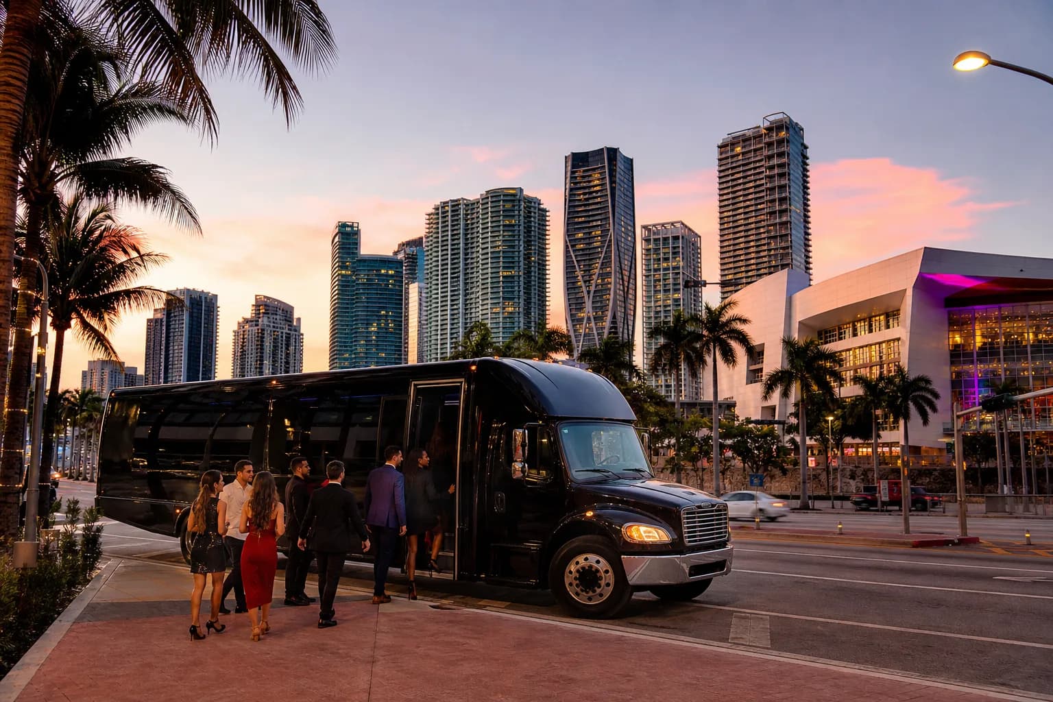 Representative group transportation vehicle for Miami, FL trip planning