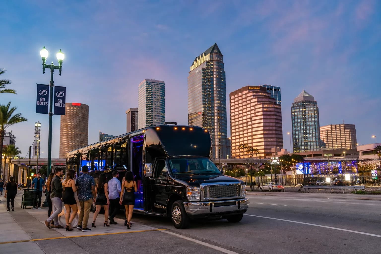 Representative group transportation vehicle for Tampa, FL trip planning