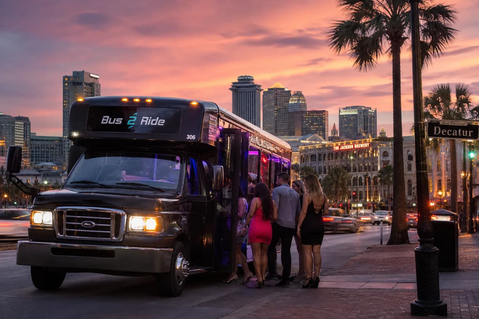 Representative group transportation vehicle for New Orleans, LA trip planning