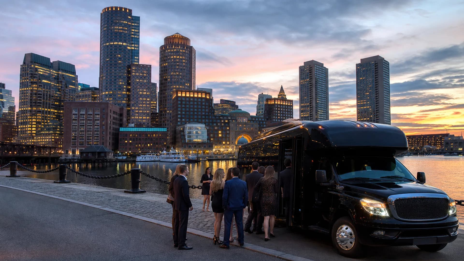 Representative group transportation vehicle for Boston, MA trip planning