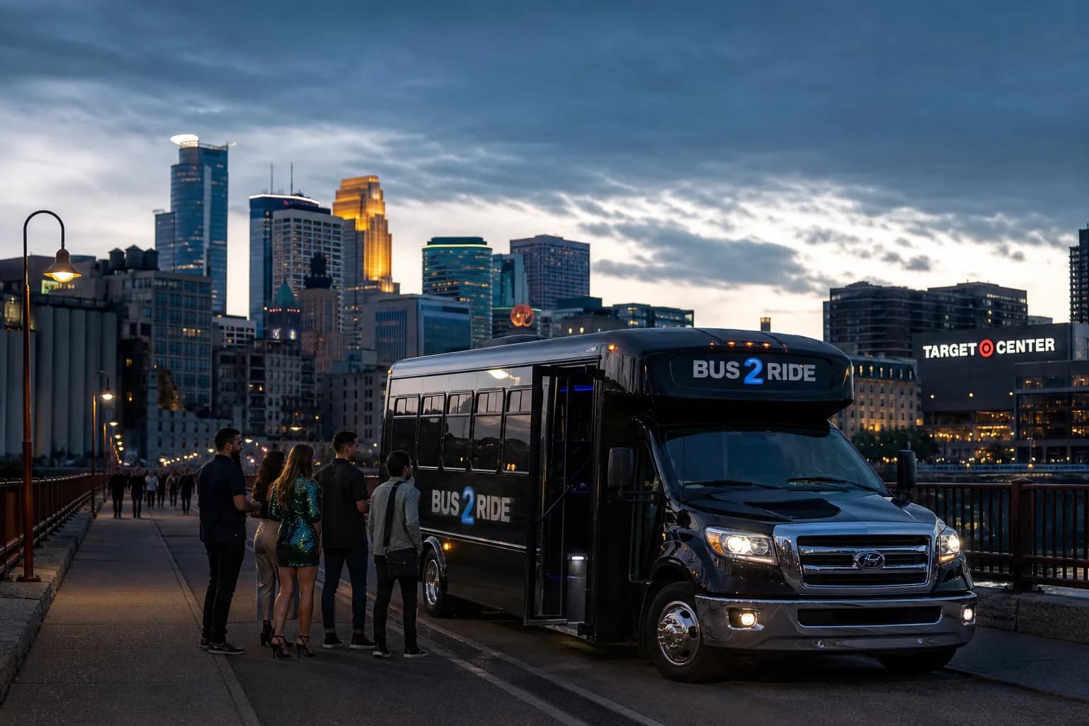 Representative group transportation vehicle for Minneapolis, MN trip planning