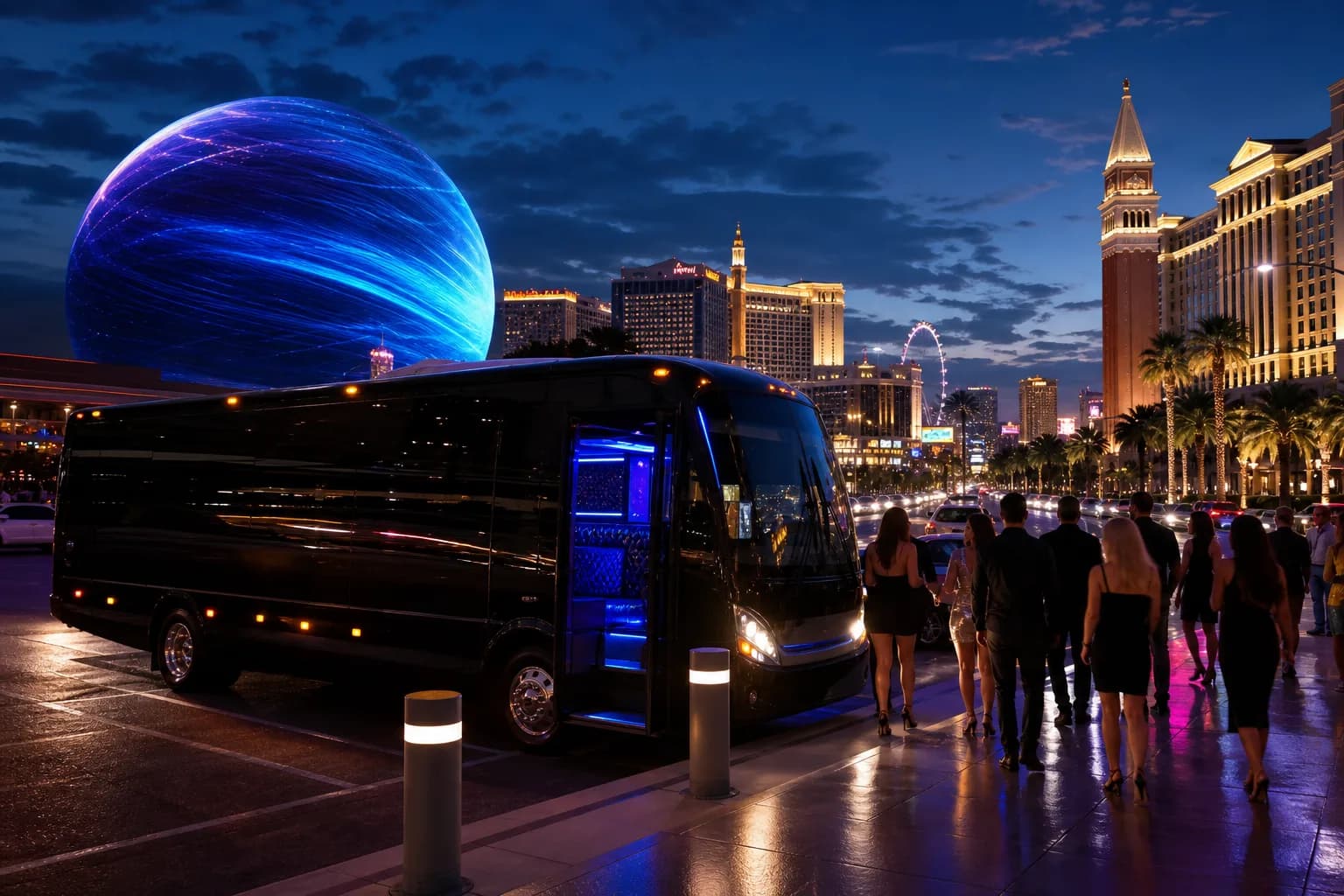 Representative group transportation vehicle for Las Vegas, NV trip planning