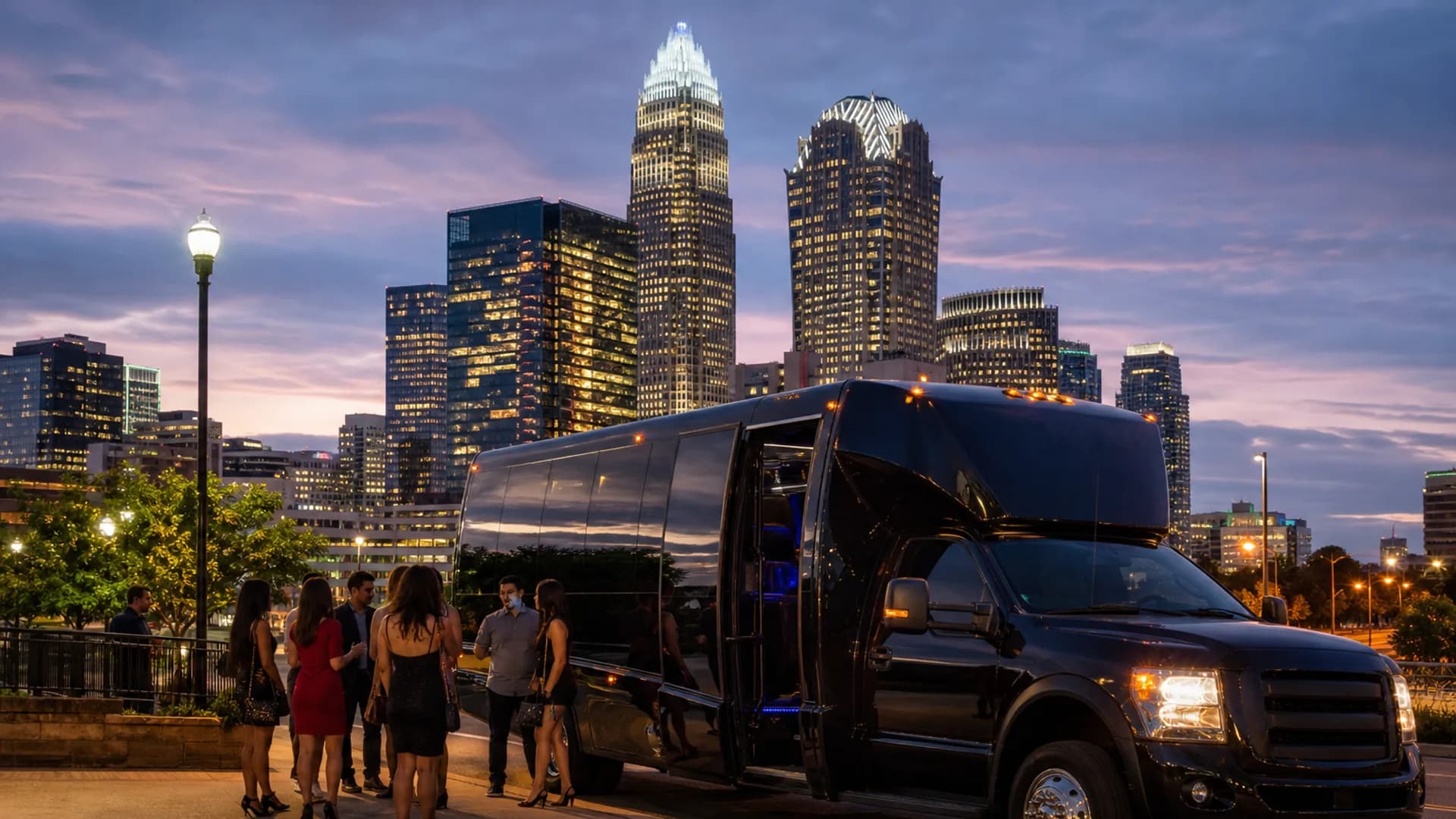 Representative group transportation vehicle for Charlotte, NC trip planning