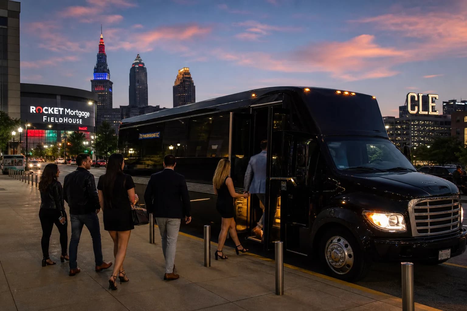 Representative group transportation vehicle for Cleveland, OH trip planning