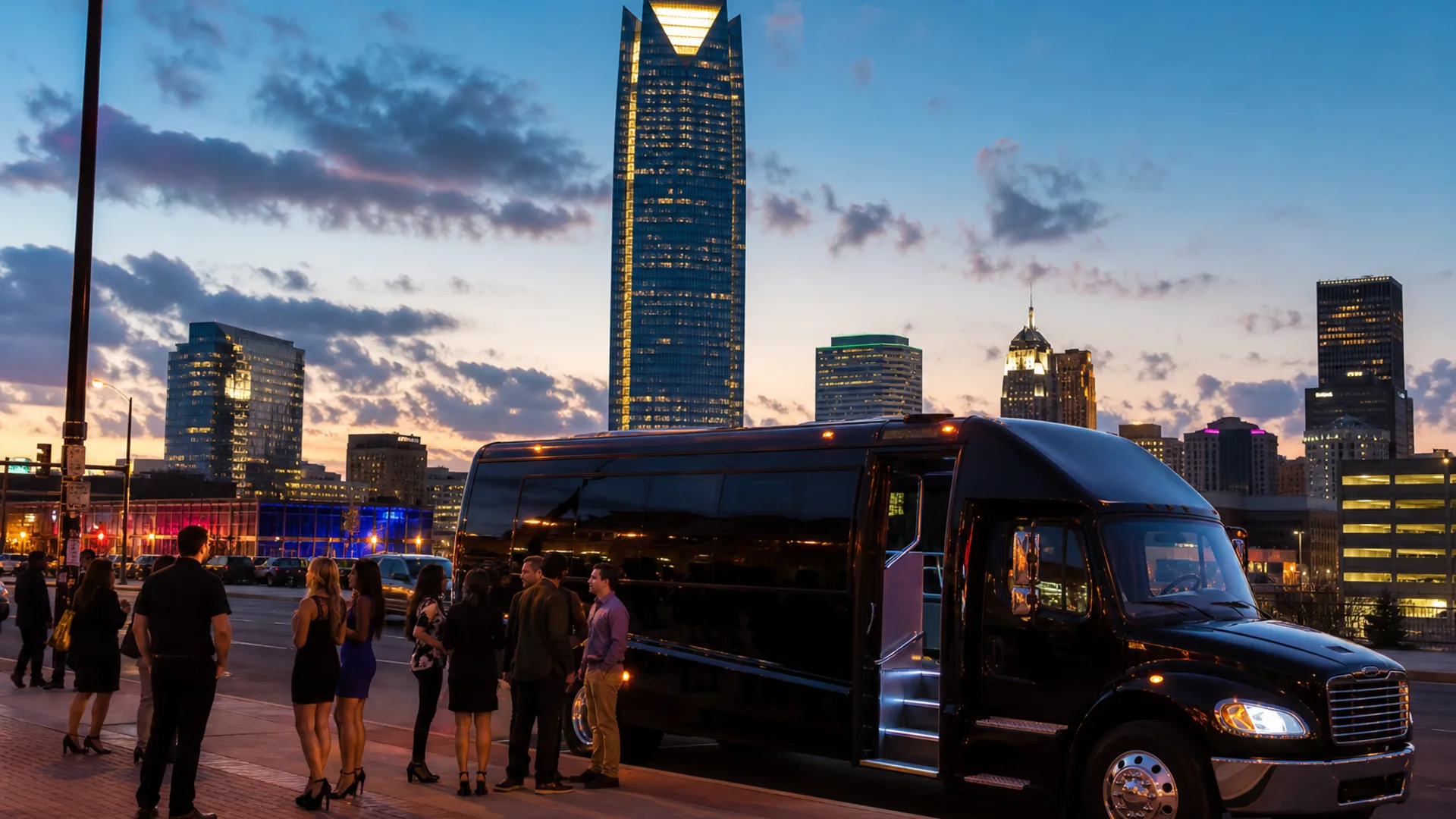 Representative group transportation vehicle for Oklahoma City, OK trip planning