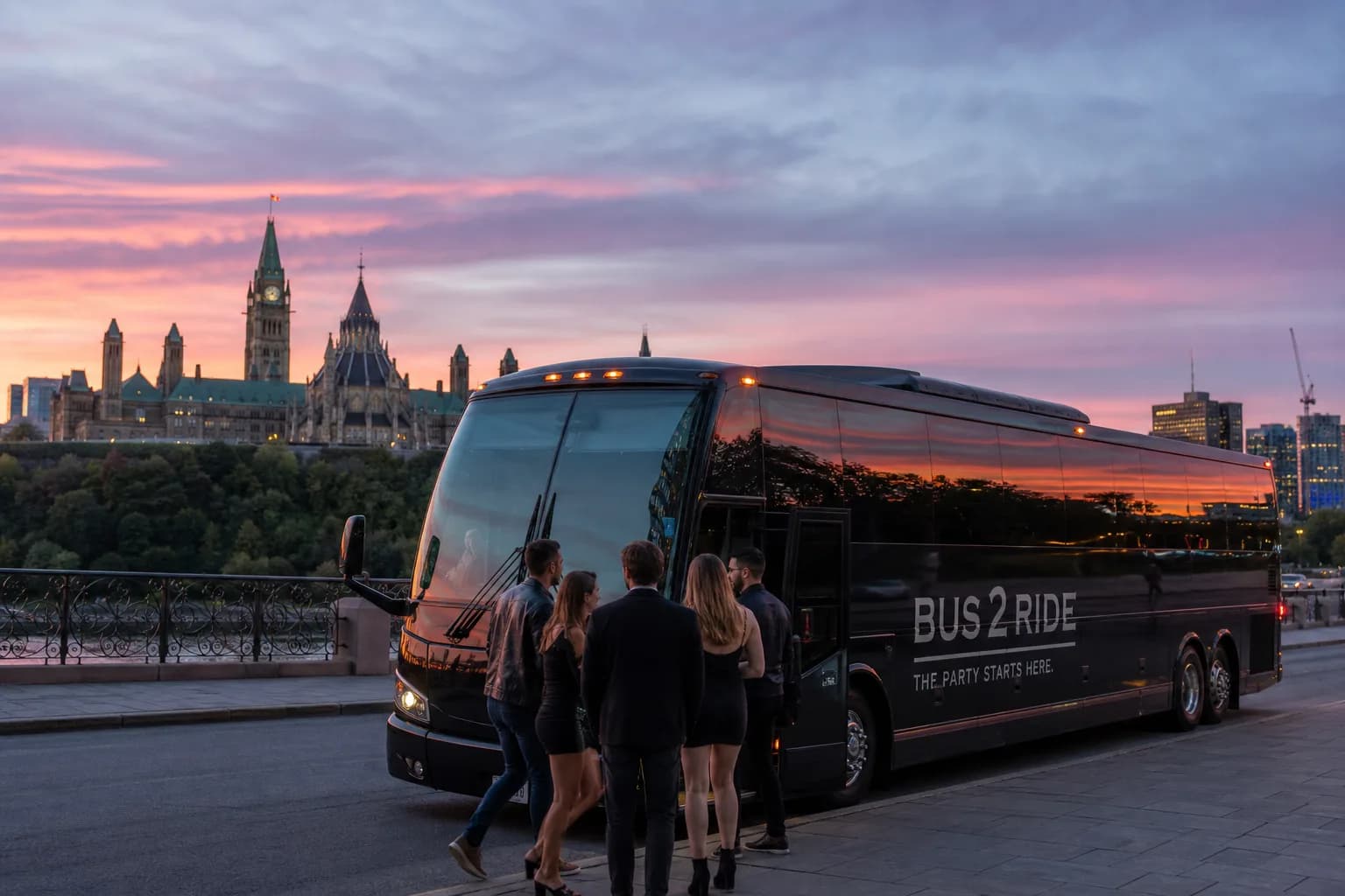 Representative group transportation vehicle for Ottawa, ON trip planning
