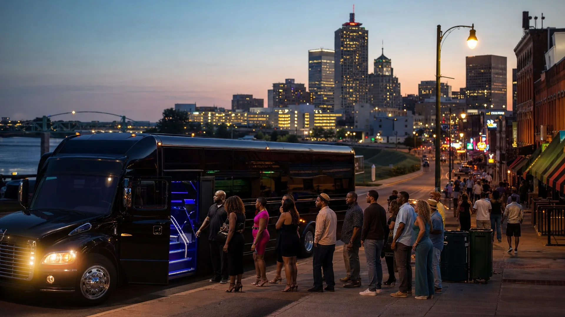 Representative group transportation vehicle for Memphis, TN trip planning