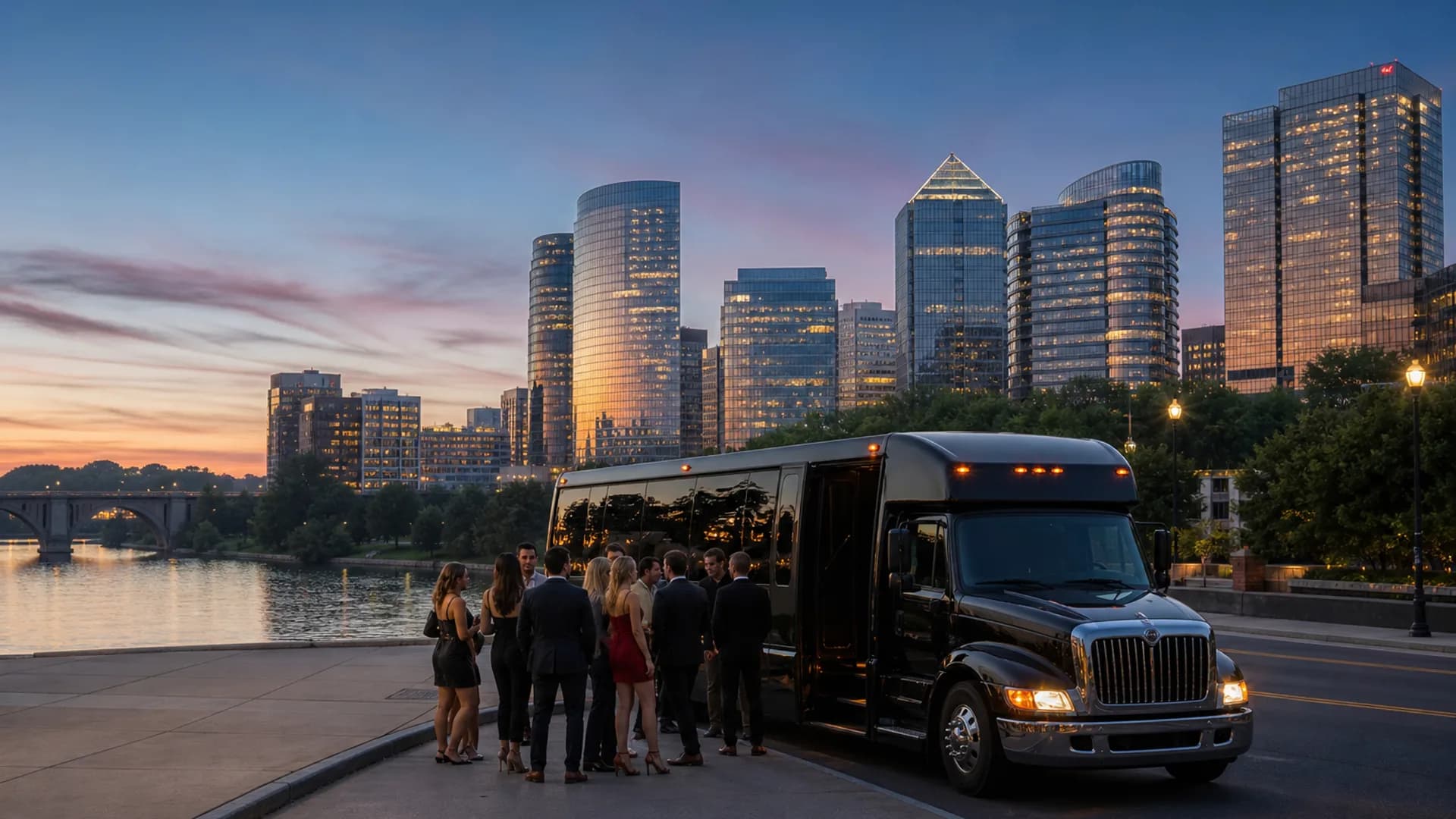 Representative group transportation vehicle for Arlington, VA trip planning
