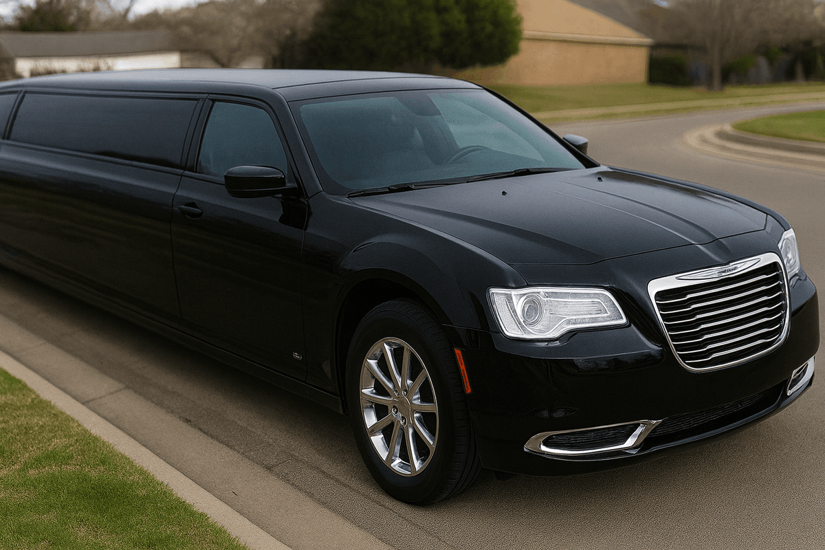 Representative limousine exterior for group transportation comparison