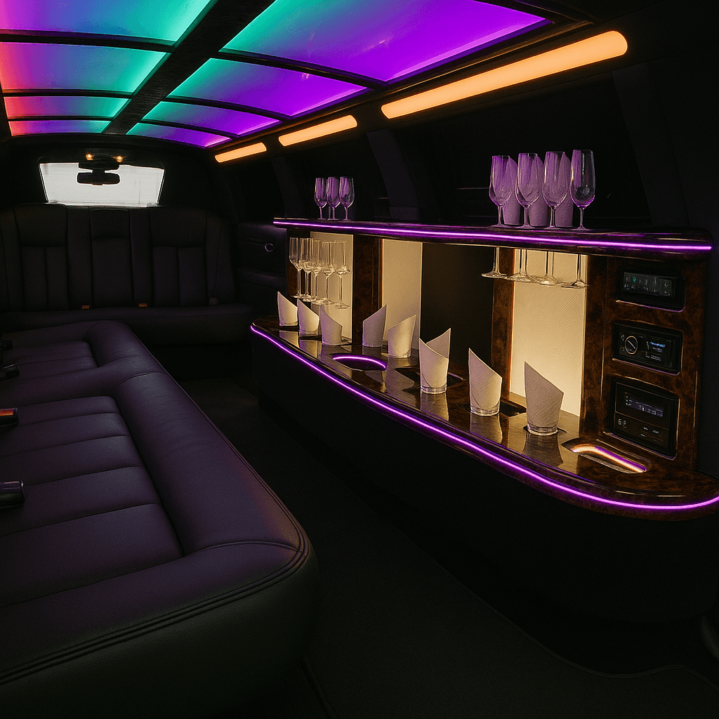10 Passenger Limo — Classic Stretch Option interior example