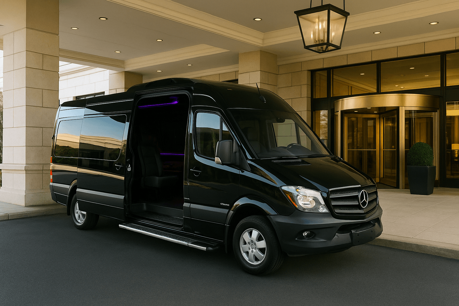 Representative 10 passenger limo sprinter exterior