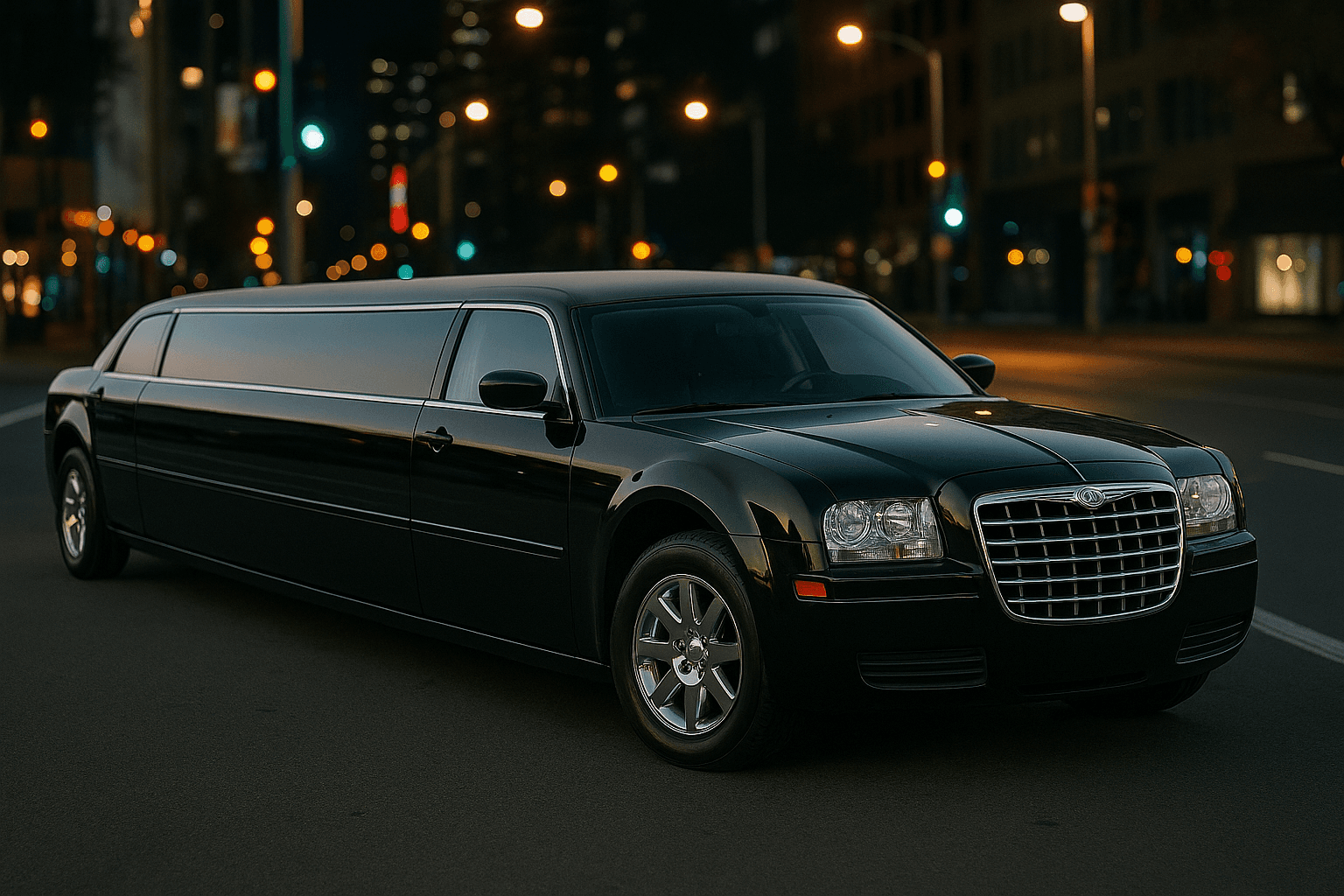 Representative 12 passenger limo exterior