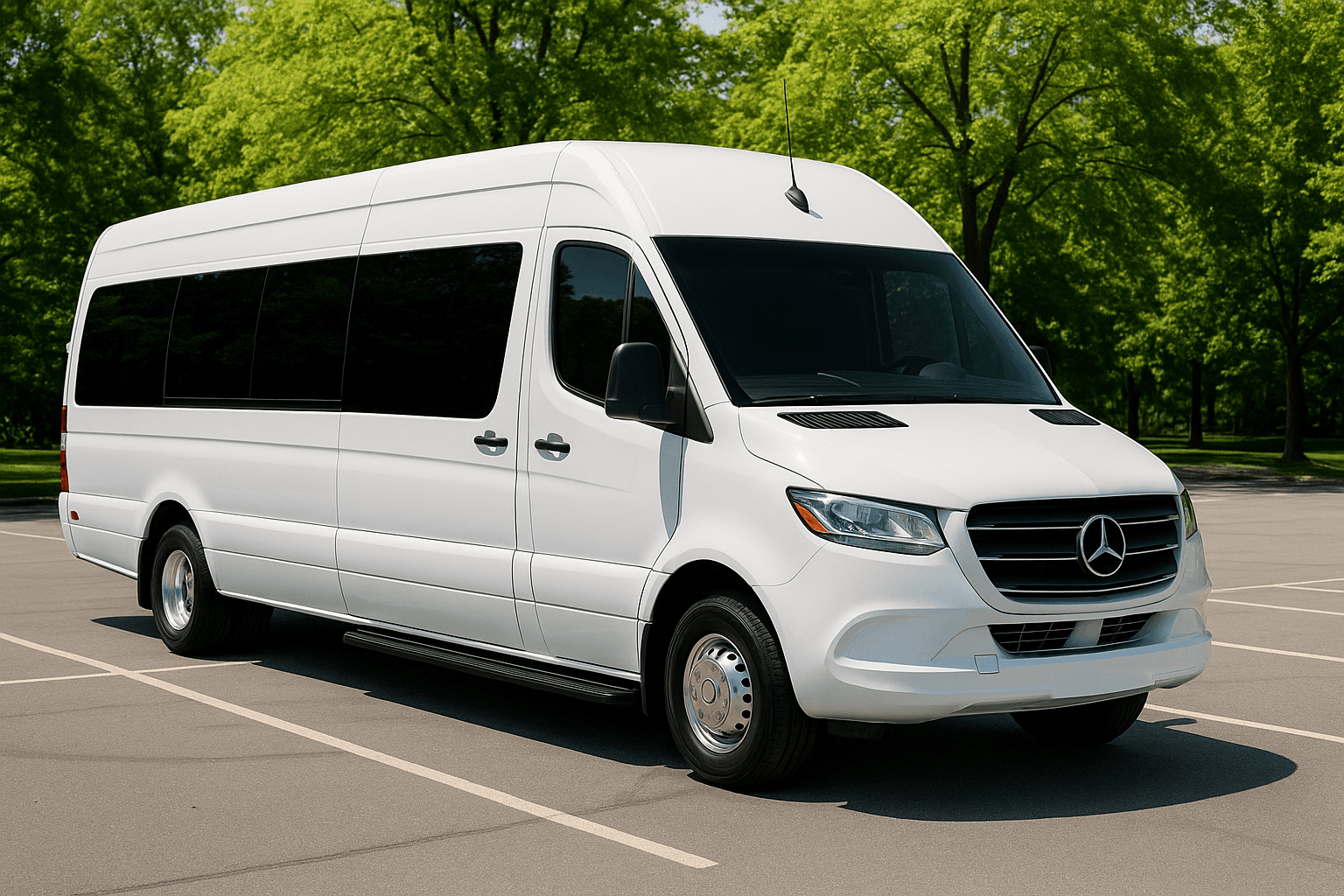 Representative executive sprinter exterior for smaller group travel