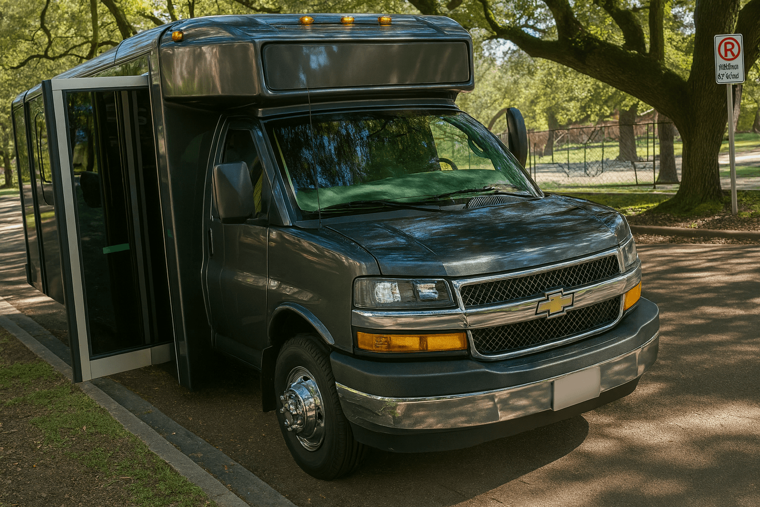 16 Passenger Party Bus exterior example