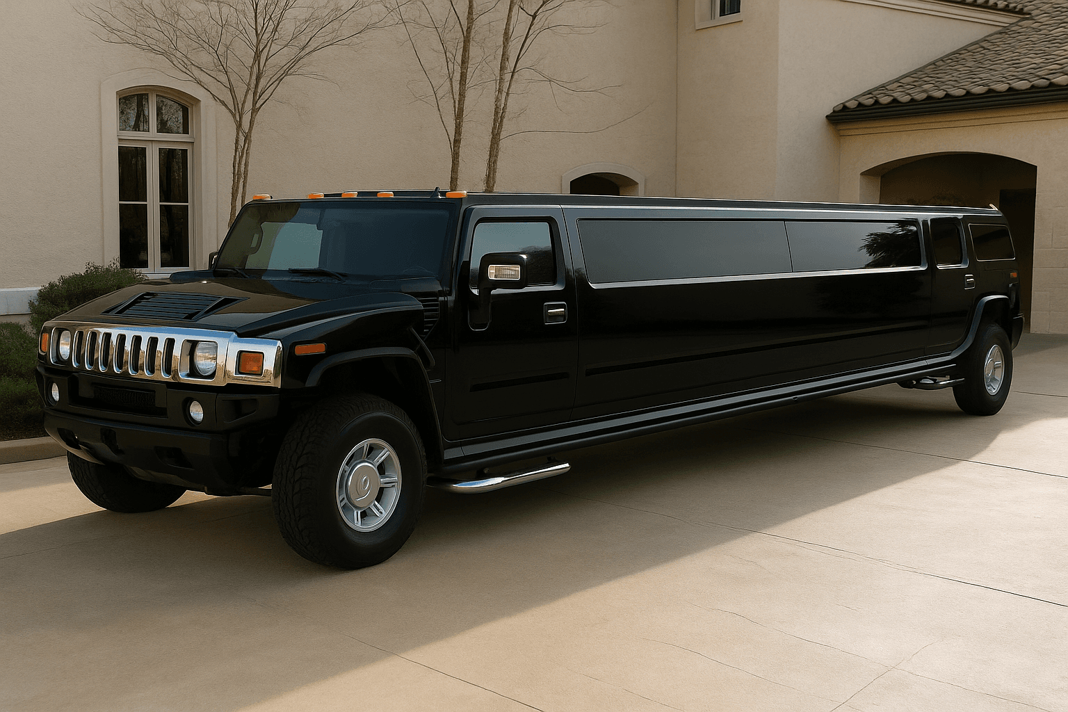 Representative 20 passenger limo exterior
