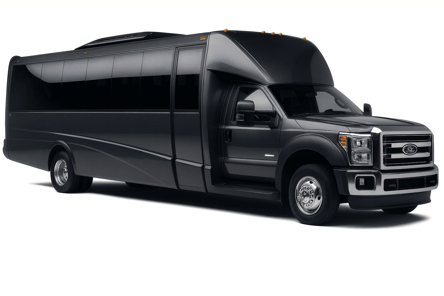 Representative 28 passenger party bus exterior