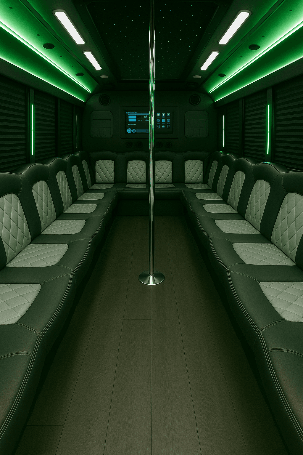 40 Passenger Party Bus interior example