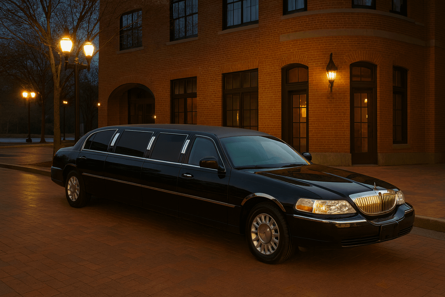 Representative 8 passenger limo exterior