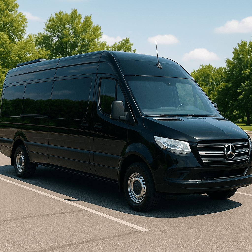 Representative 8 passenger limo sprinter exterior