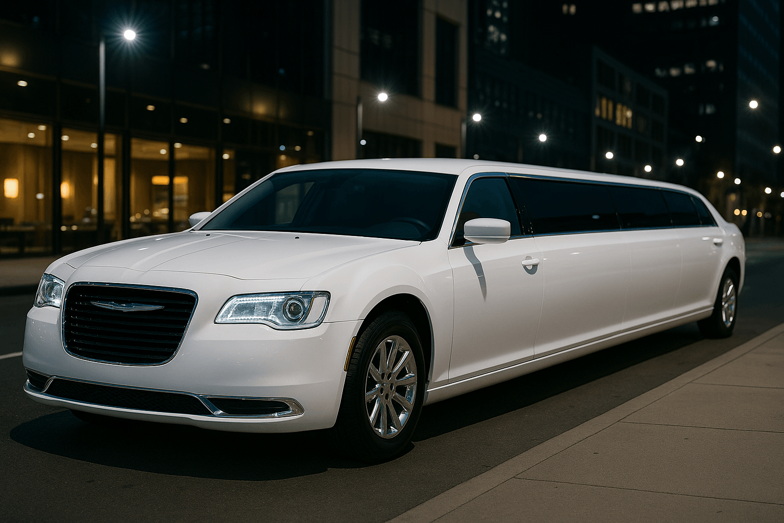 10 Passenger White Chrysler 300 Limo