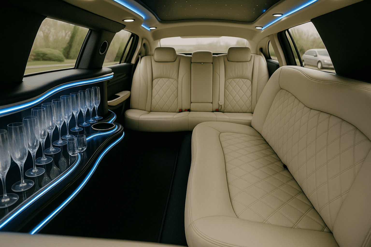 10 Passenger White Lincoln Limo