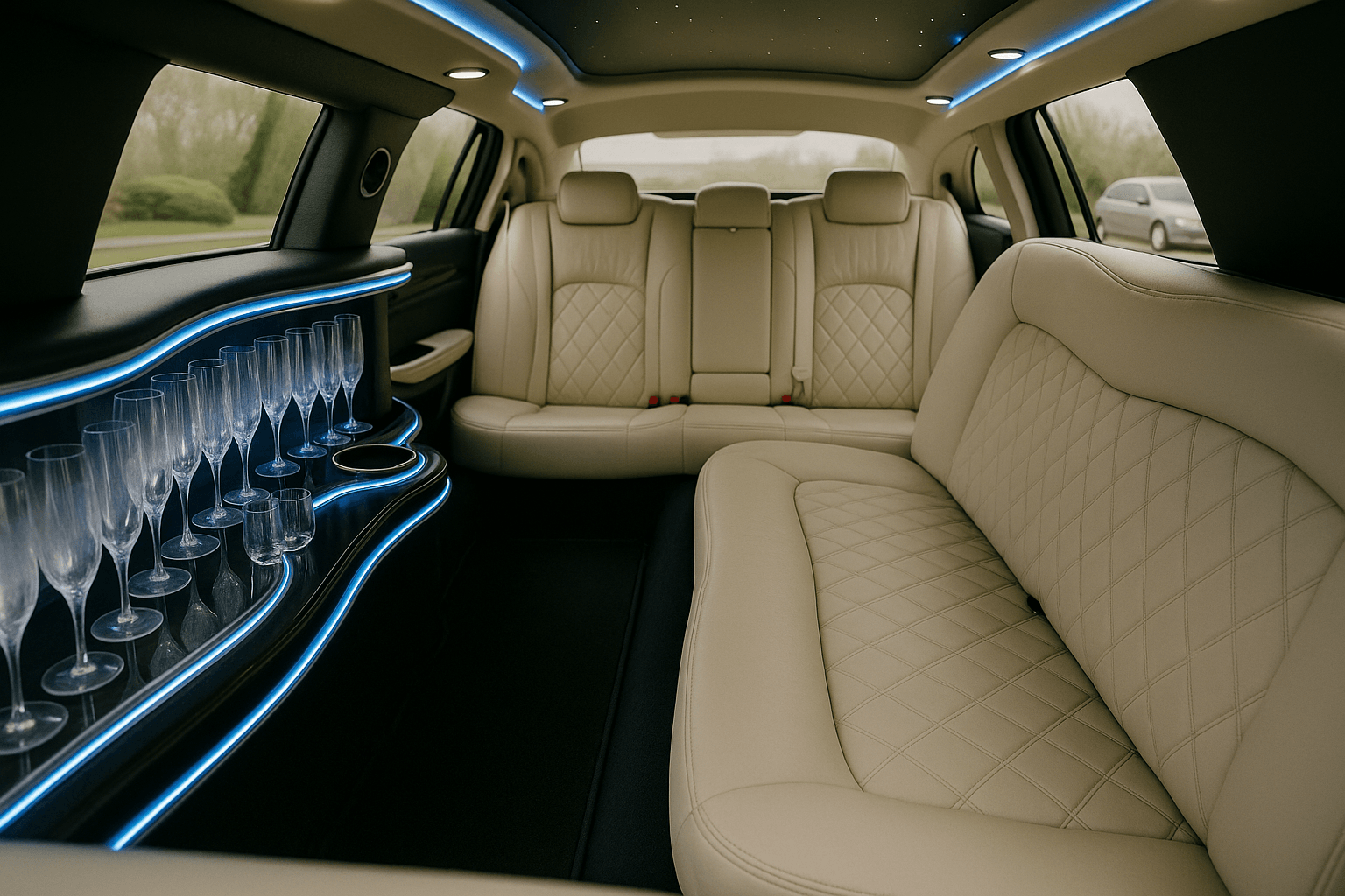 10 Passenger White Lincoln Limo