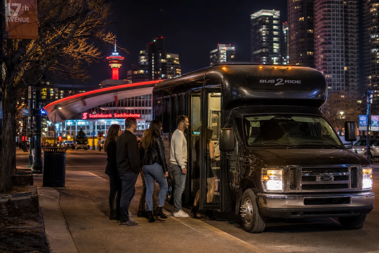 Bus 2 Ride β Beltline / 17th Avenue nightlife group curb staging