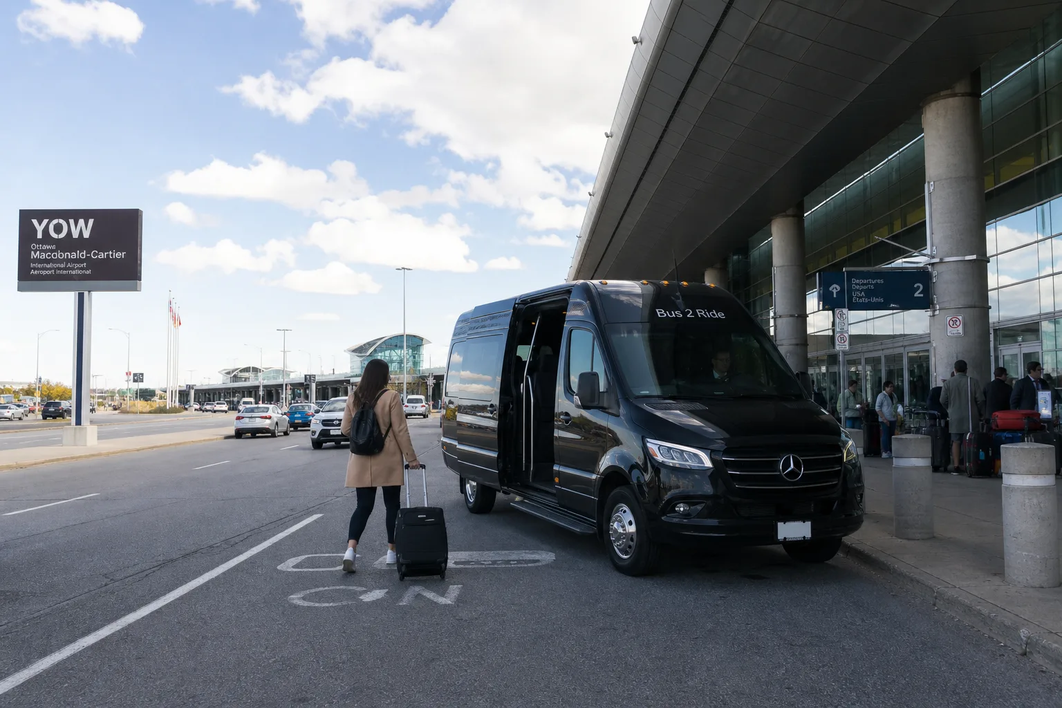 Bus 2 Ride β YOW airport arrivals curb sprinter/coach transfer mood