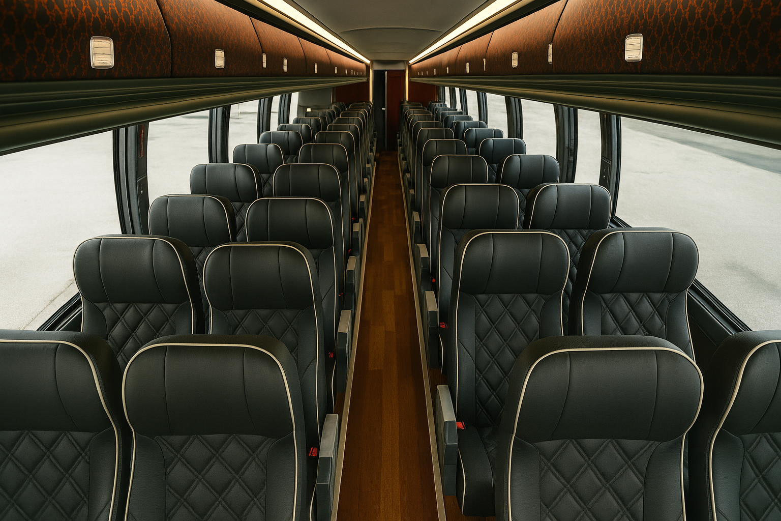 56 Passenger Coach Bus Interior